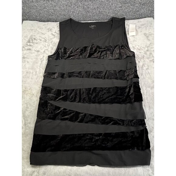Loft Womens shirt Medium ann taylor ruffled tank top - Picture 1 of 11